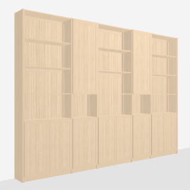 Lundia boekenkast met hoge en lage deuren
